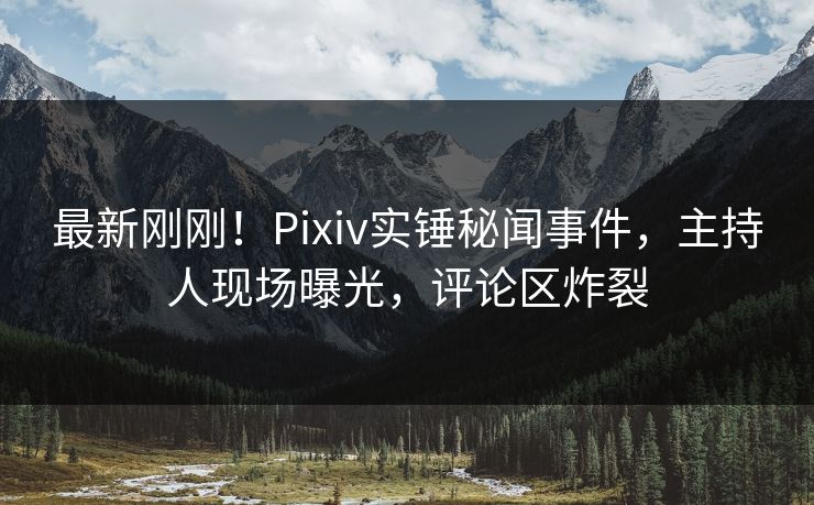 最新刚刚！Pixiv实锤秘闻事件，主持人现场曝光，评论区炸裂
