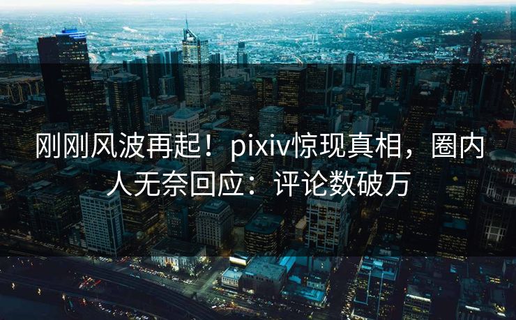 刚刚风波再起！pixiv惊现真相，圈内人无奈回应：评论数破万