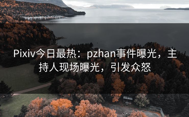 Pixiv今日最热：pzhan事件曝光，主持人现场曝光，引发众怒