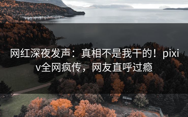 网红深夜发声：真相不是我干的！pixiv全网疯传，网友直呼过瘾