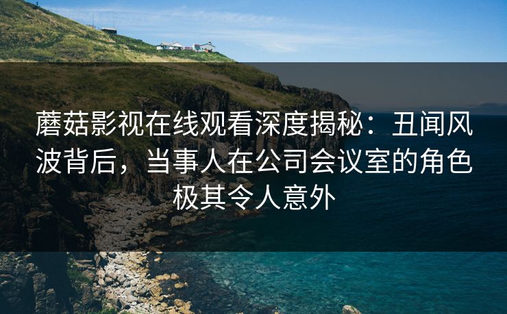 蘑菇影视在线观看深度揭秘：丑闻风波背后，当事人在公司会议室的角色极其令人意外