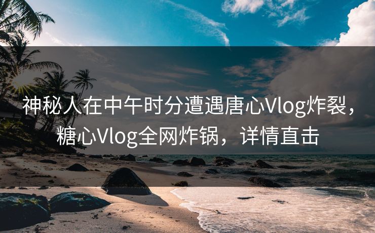 神秘人在中午时分遭遇唐心Vlog炸裂，糖心Vlog全网炸锅，详情直击